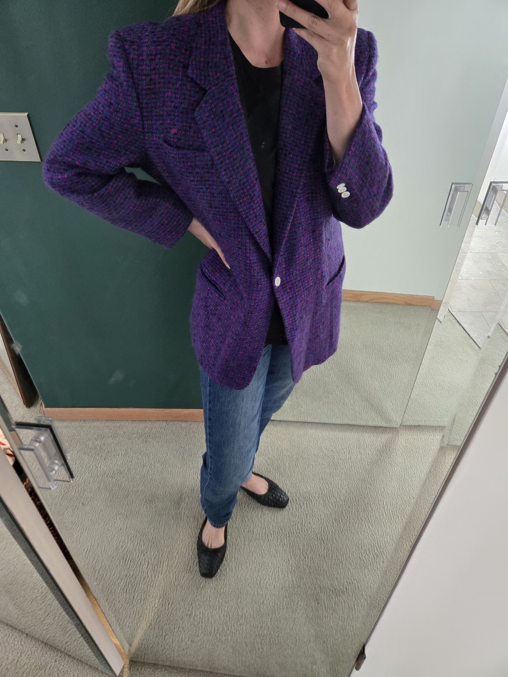 Nordstrom Purple Tweed Blazer with Pink Flecks - Picture 7 of 8